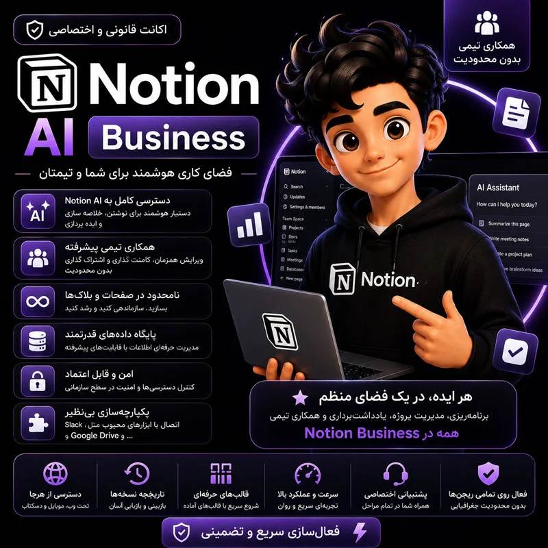 اکانت notion Ai با ایمیل شما
